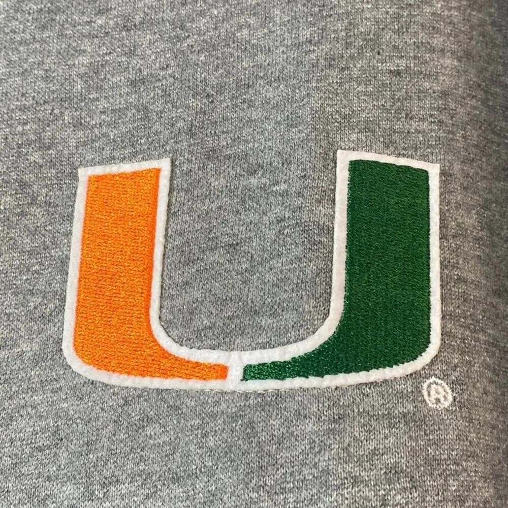 Fanatics University of Miami Hurricanes Gray 1/4 Zip Pullover Men 2XL - Picture 4 of 7